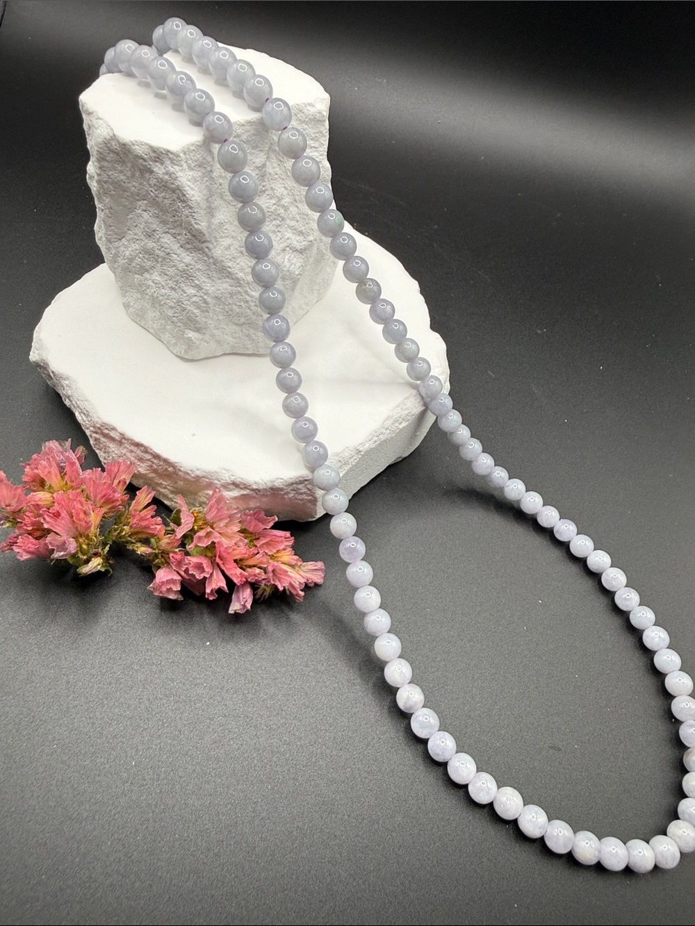 Elegant Lavender Burmese Jade Necklace - Women Jewelry